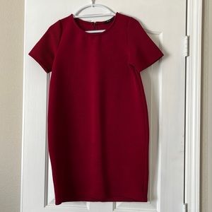 Red Ribbed Italian Dress